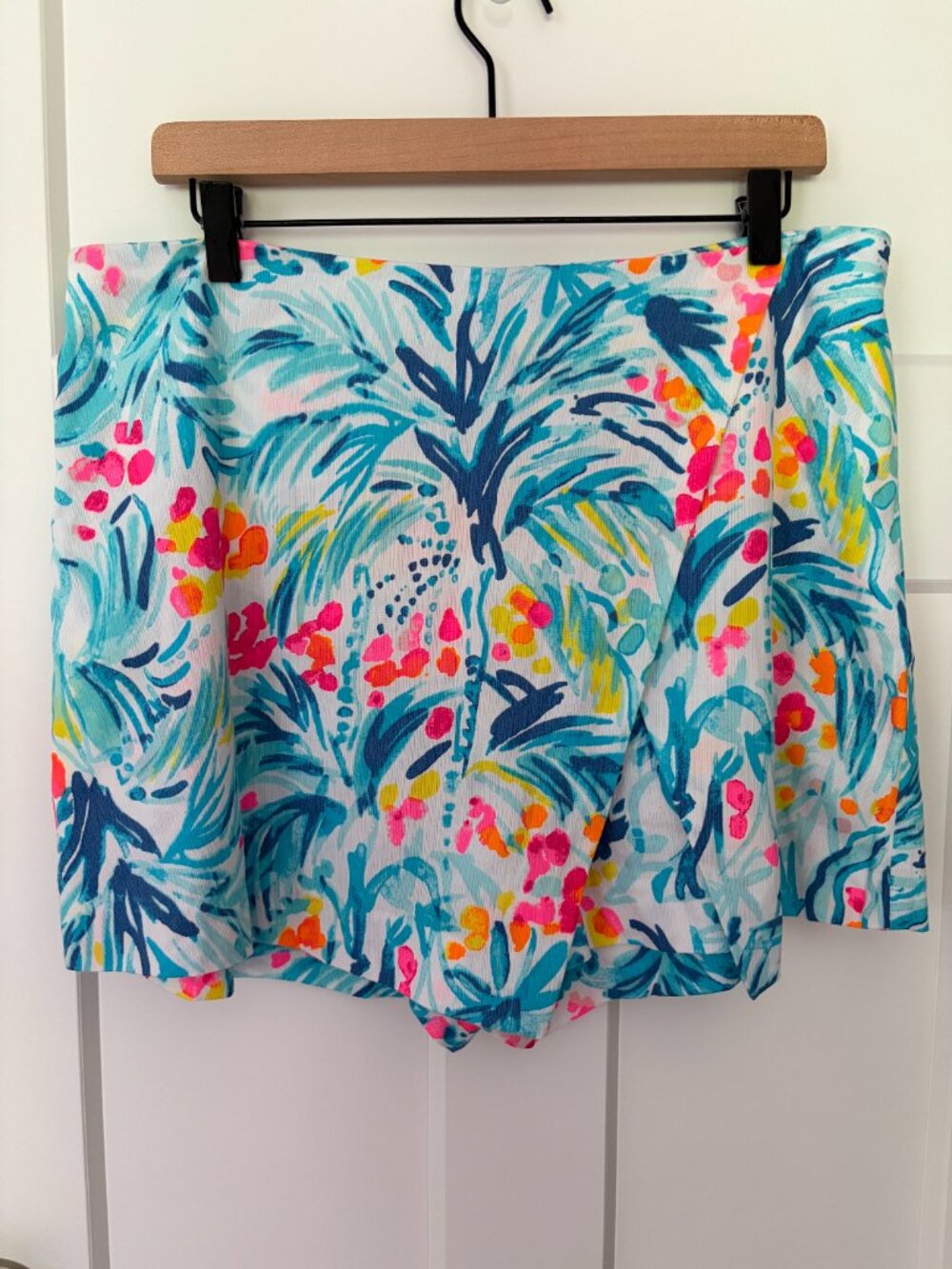 Lilly Pulitzer Marii Skort Serene Blue Tippy Top Size 12 Coastal Palm Print